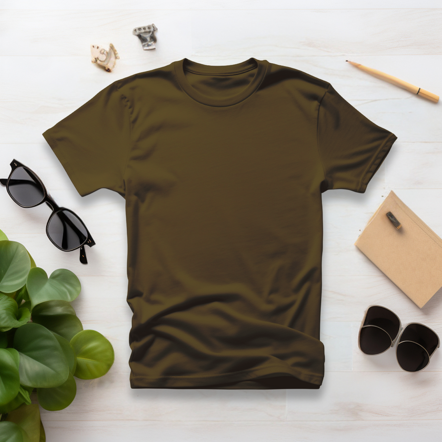 Olive Green Half Sleeve Tshirt